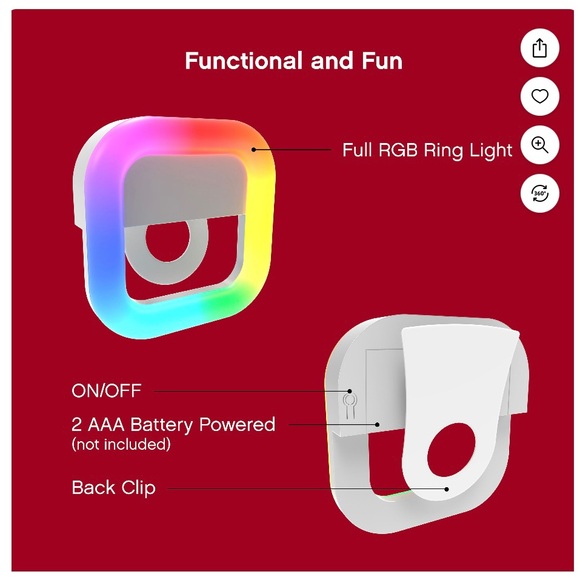 Selfie Halo Light Square with 18 Color Combinations Soft Light for Multi-Devices - Picture 5 of 7